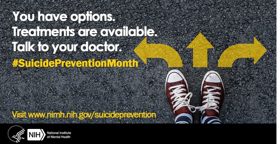 Suicide Prevention Month" by National Institutes of Health (NIH) is marked with Public Domain Mark 1.0.